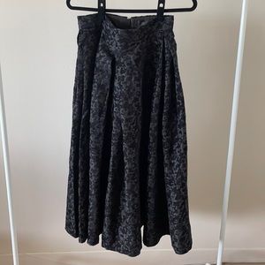 BR Black Brocade Wide Leg Skirt Pants